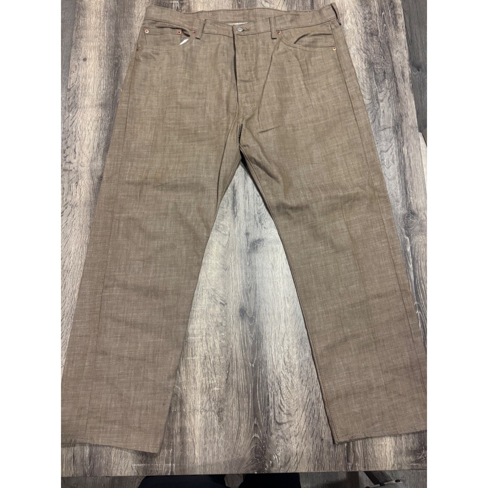 Levis 501 White Oak Cone Denim Jeans Brown Heathered W40 L30 Straight Leg